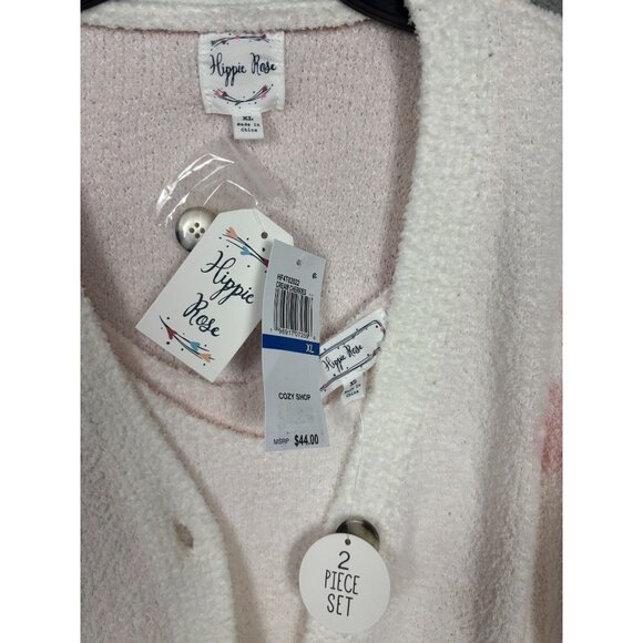 Hippie Rose Juniors XL Pink & White Cream Cherry Print Sweater & Cardigan NWT's. - Picture 7 of 8